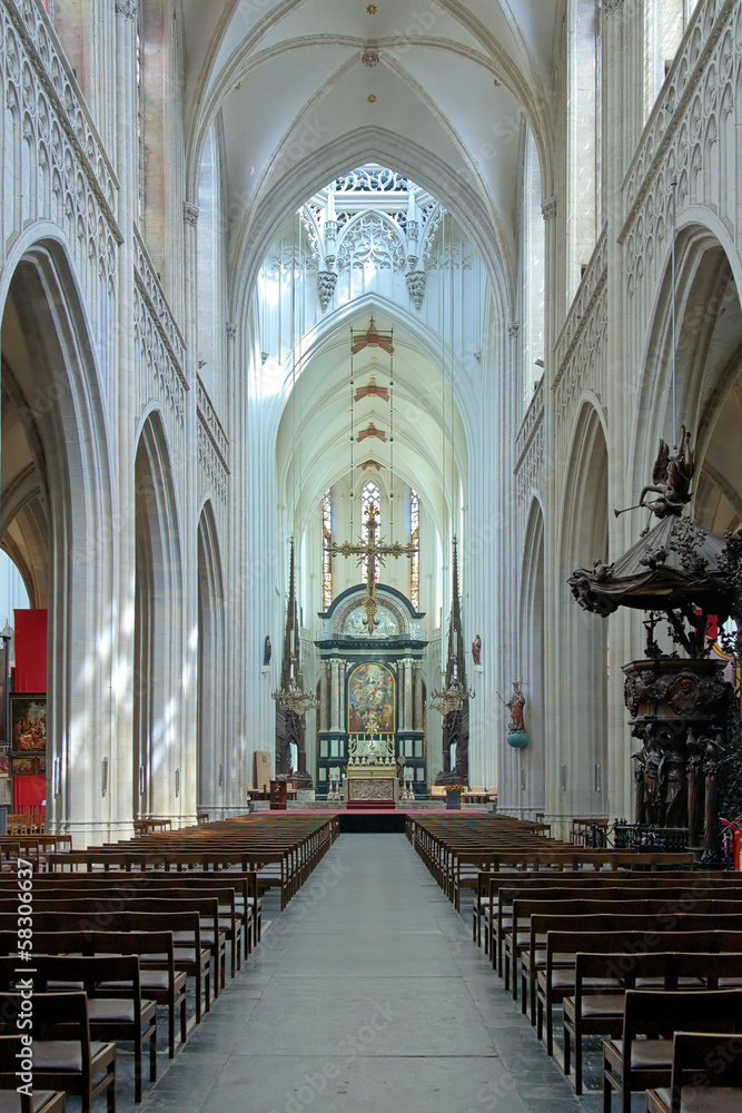 Interior of the Cathedral of Our Lady in Antwerp