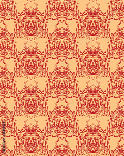 Vector flames seamless abstract pattern.