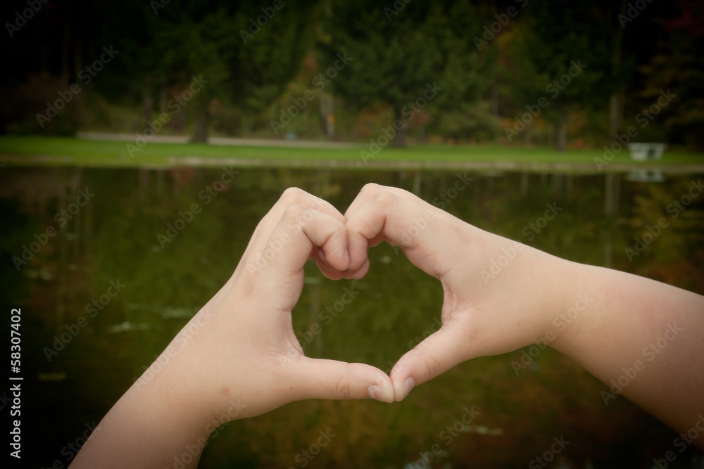 Heart Shape Hands On The Water