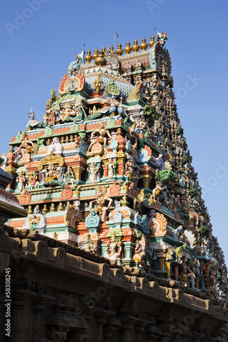 Architectural detail of Kapaleeshwarar Temple, Mylapore, Chennai, Tamil Nadu, India