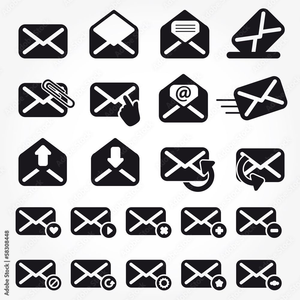set of mail icons vector set of mail icons vector