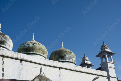 Low angle view of domes of a mosque, Pushkar, Ajmer, Rajasthan, India