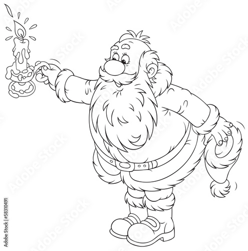 Santa Claus with a candle