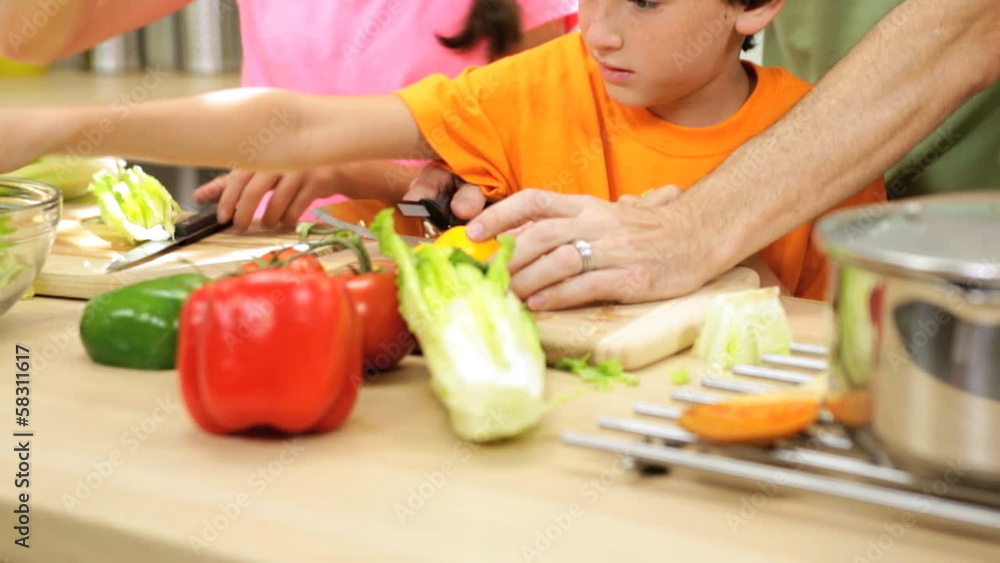 Working Mom Business Suit Helping Husband Children Lunch Working Mom Business Suit Helping Husband Children Lunch