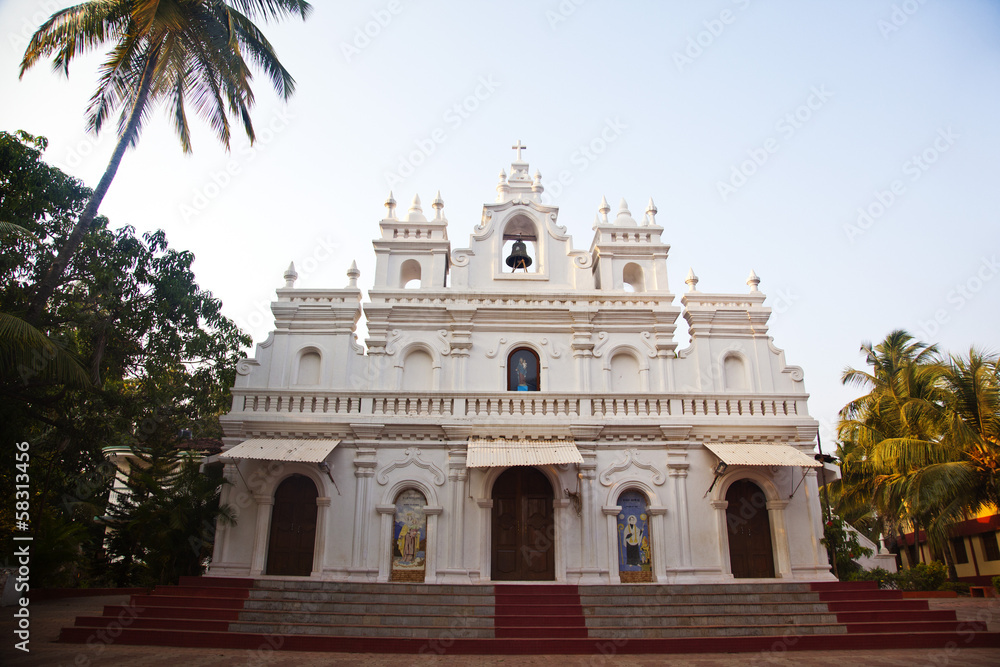 Facade of a church, Goa, India