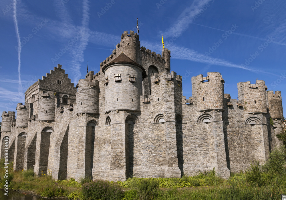 Medieval castle  and blue sky