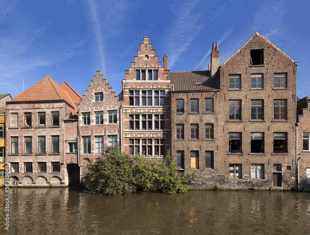 River channel and buildings
