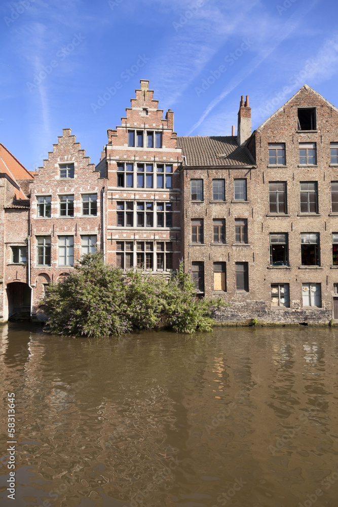 River channel and buildings in Gent