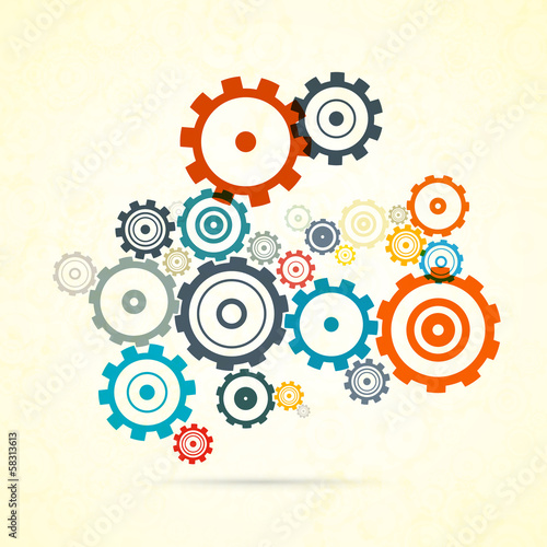 Abstract vector colorful cogs - gears