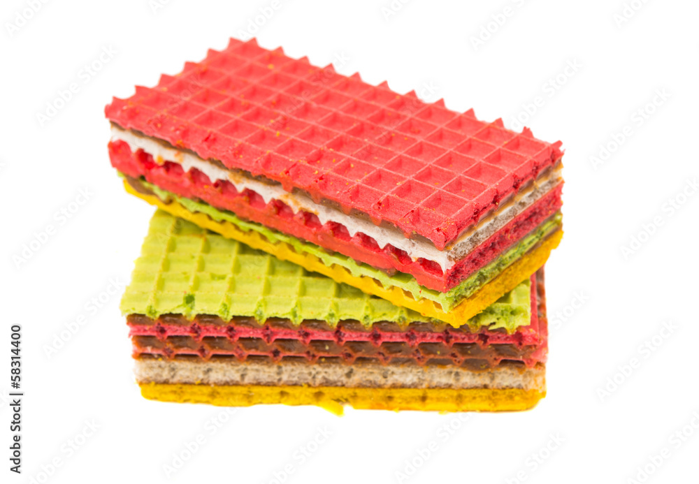Fototapeta premium Waffle cake isolated