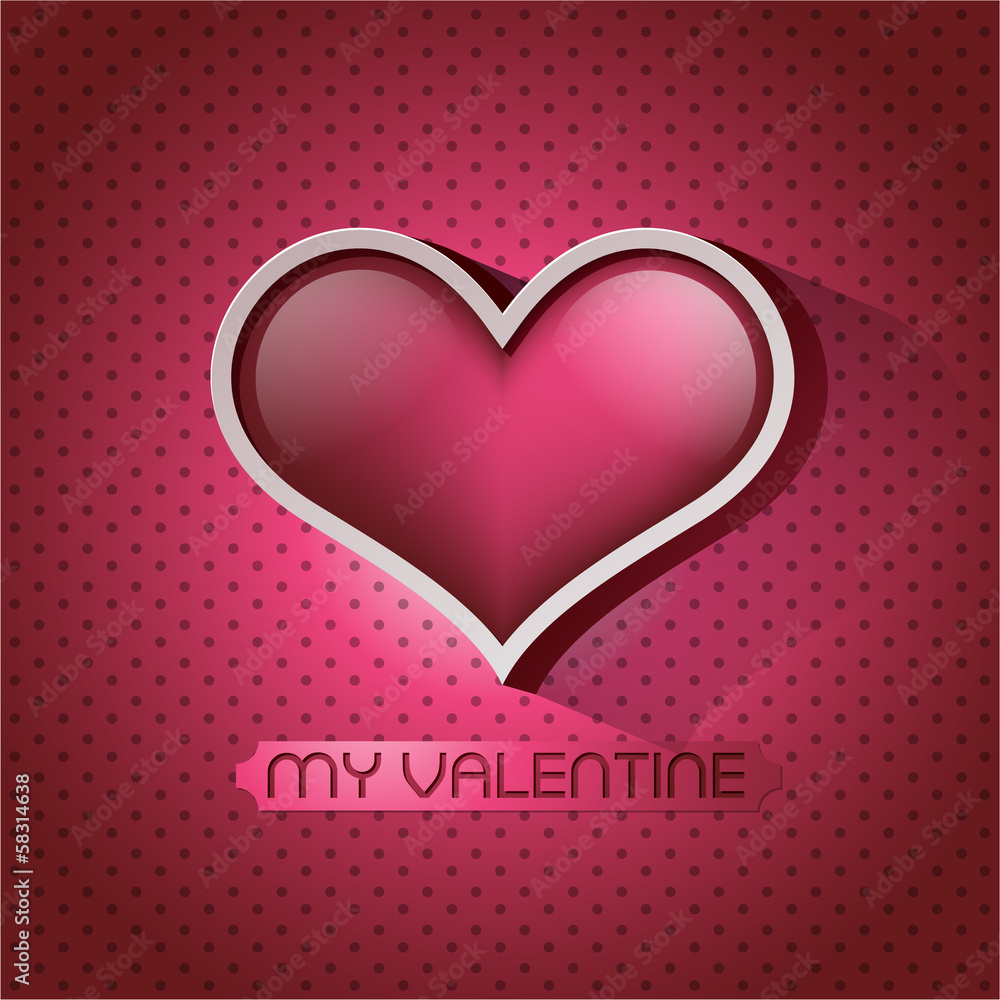 Glossy heart valentin's day card