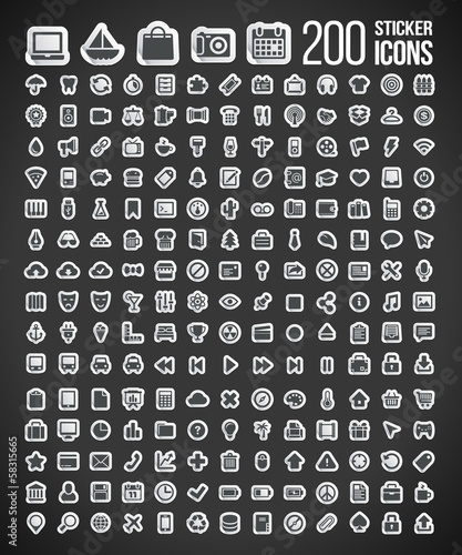 200 Sticker Icons