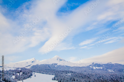 Winter landscape.  Alpine Alps mountain landscape © EwaStudio