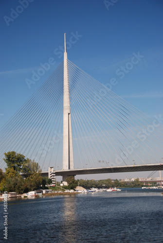 Pylon bridge over Ada, Belgrade - Serbia