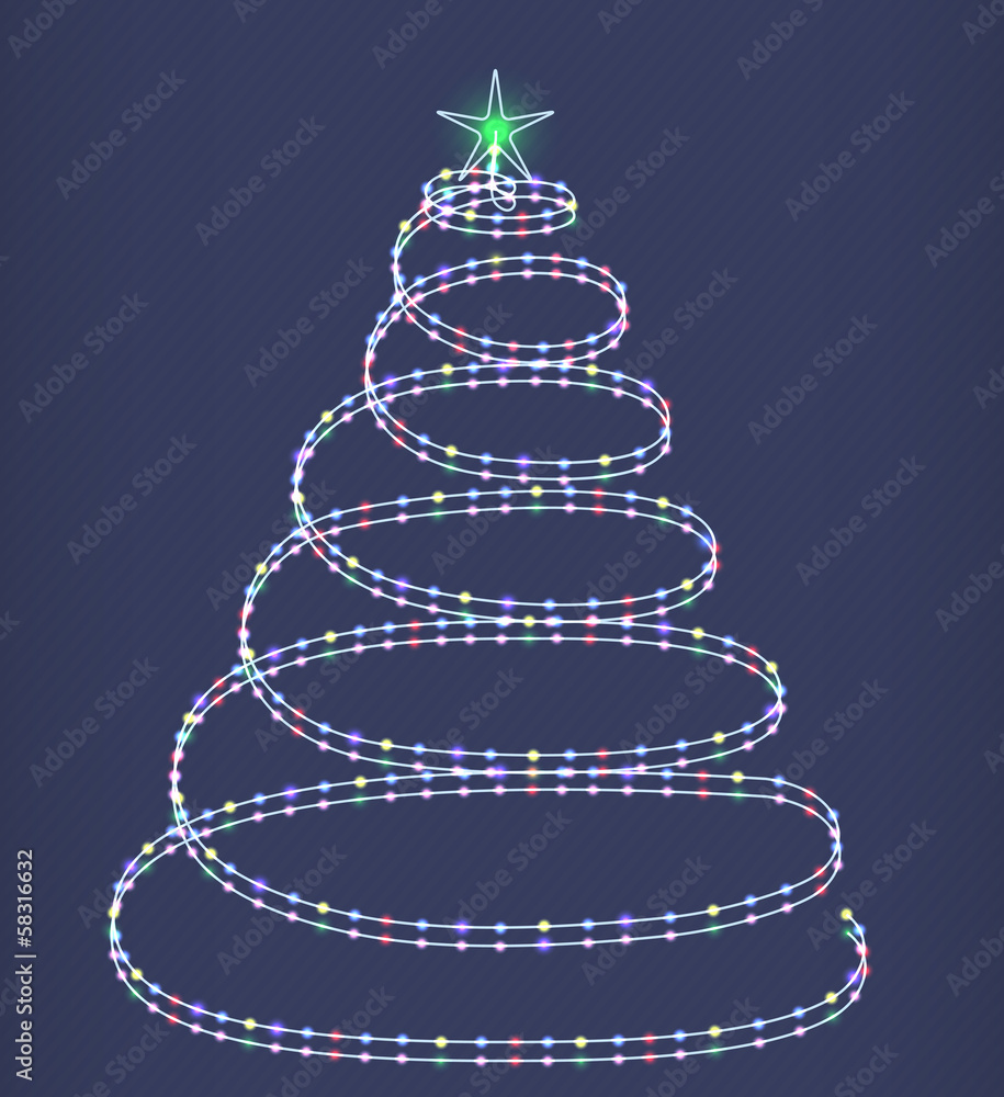 Shimmering Christmas tree. Shimmering Christmas tree.