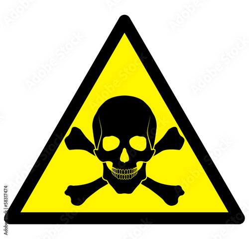 vector skull danger sign