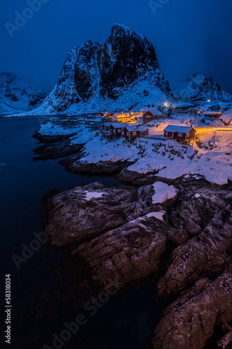 lofoten island during winter time photo