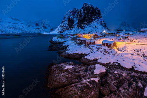 lofoten island during winter time photo