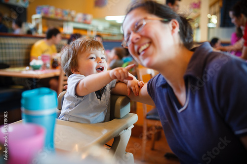 Family at restaurant