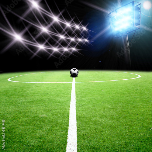 soccer stadium with bright lights