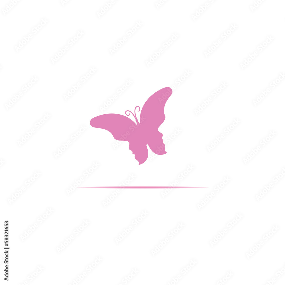 Obraz premium Beauty salon label with butterfly and faces
