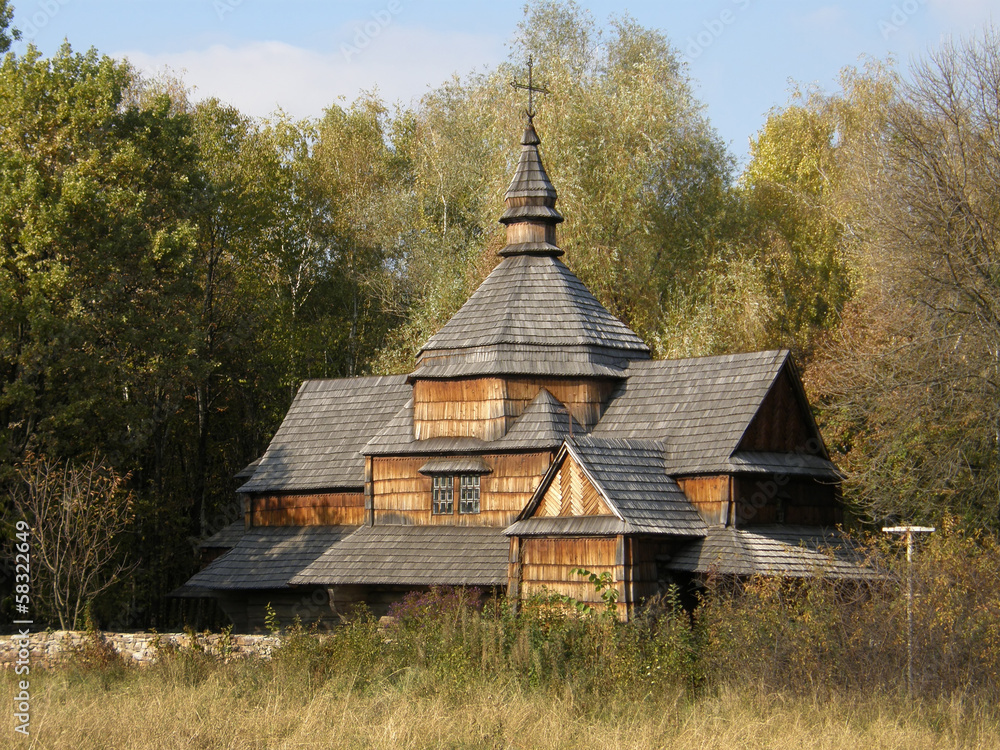 Wooden church . Pyrohiv. Kiev. Wooden church . Pyrohiv. Kiev.
