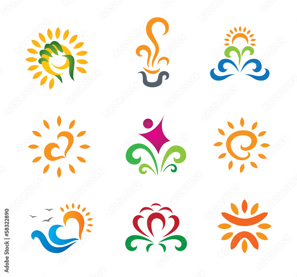 Beautiful nature modern retro symbols for business logo symbol Stock