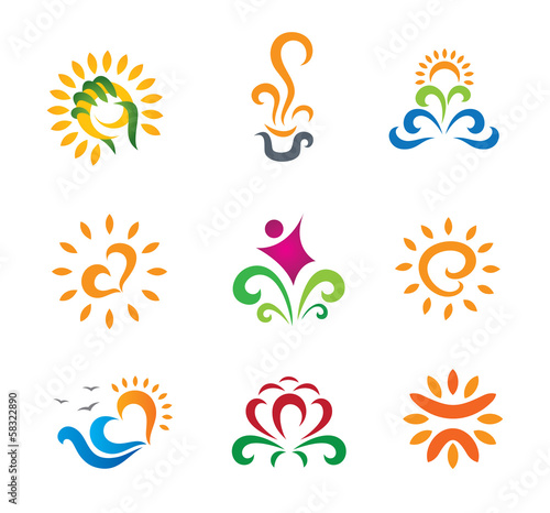 Beautiful nature modern retro symbols for business logo symbol