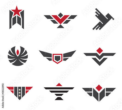 Army and military badges and strength logo symbols