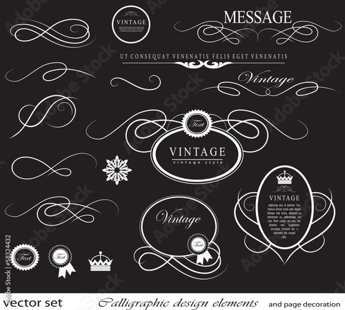 calligraphic design elements and page decoration