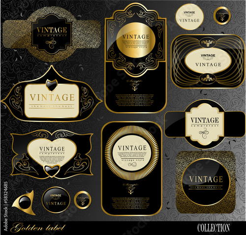 black gold labels