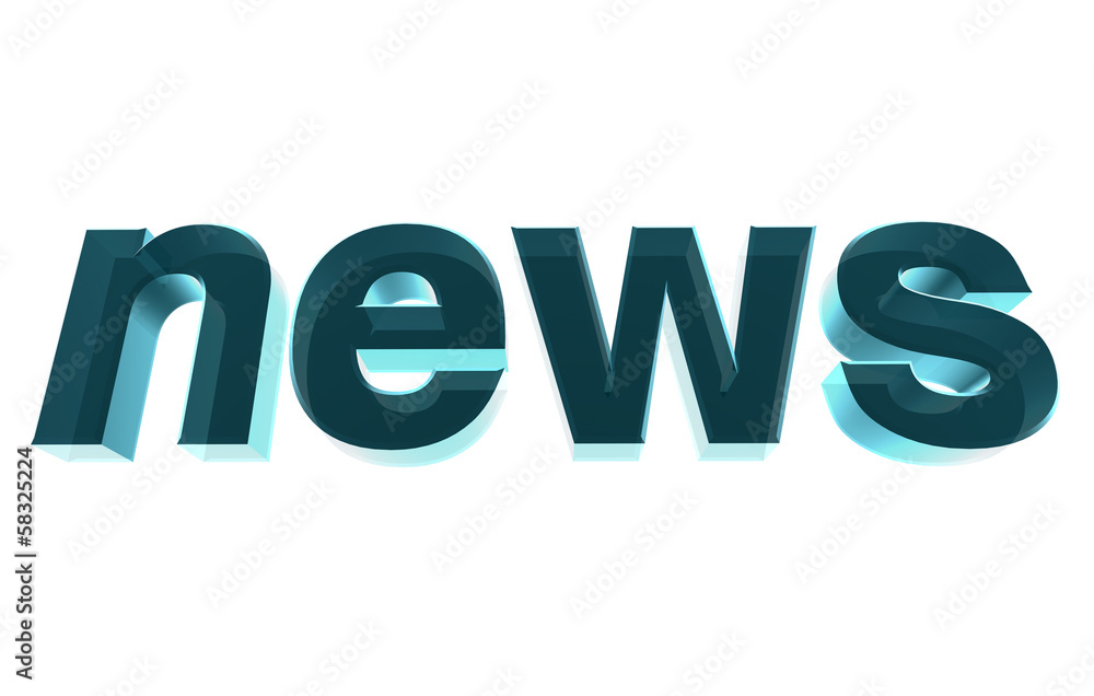 3d News white isolated background