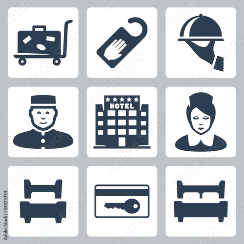 Vector hotel icons set