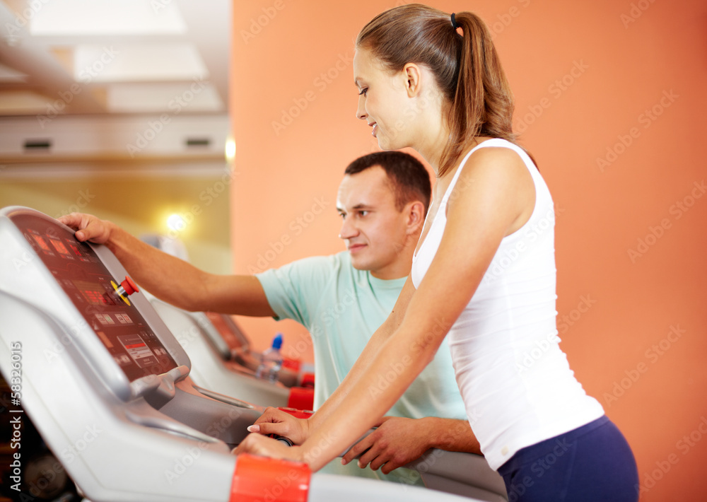 Obraz premium Girl in gym