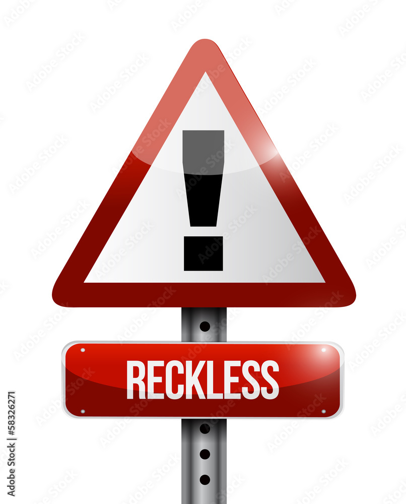 reckless warning road sign illustration reckless warning road sign illustration