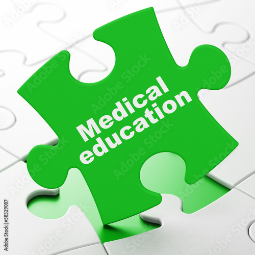 Education concept: Medical Education on puzzle background