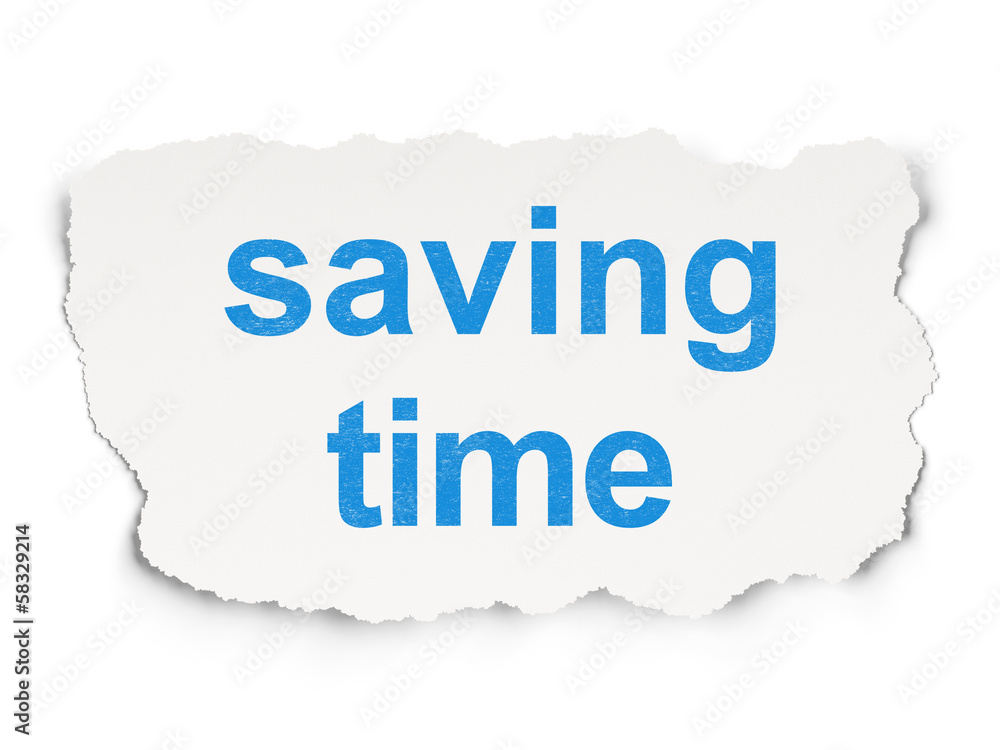 Timeline concept: Saving Time on Paper background