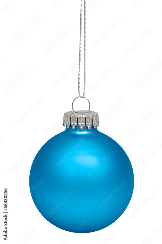 Cyan christmas ball isolated on white background Cyan christmas ball isolated on white background