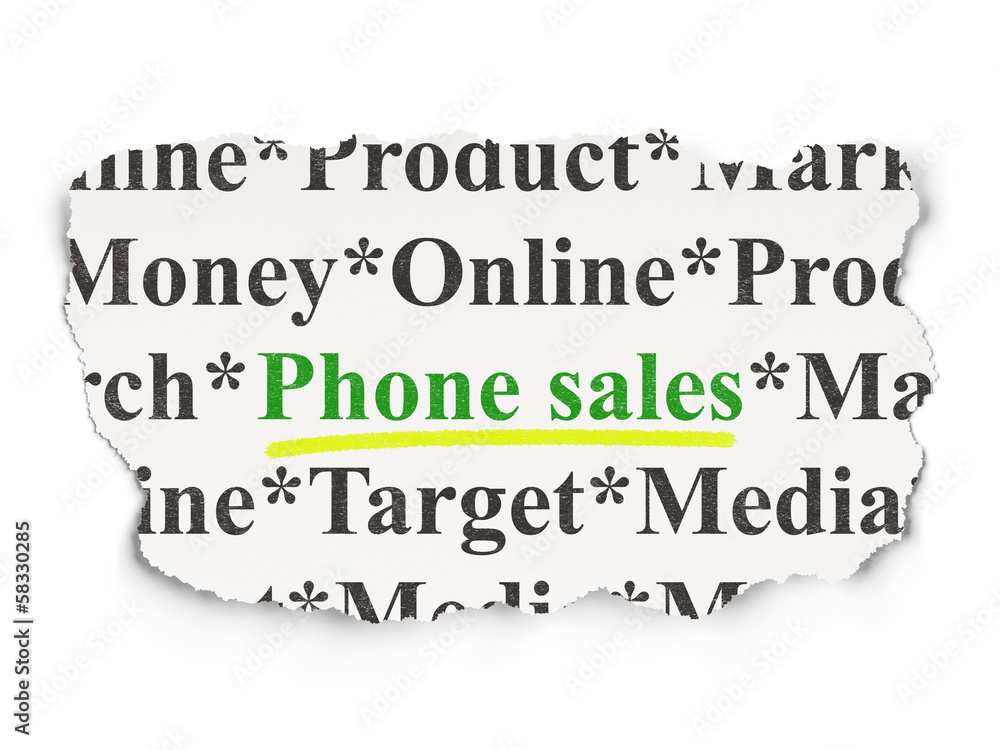 Marketing concept: Phone Sales on Paper background