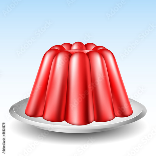 Red jelly pudding