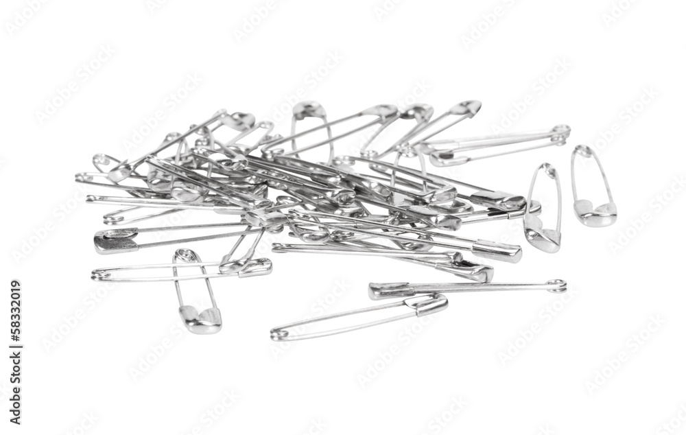 Close-up of safety pins Close-up of safety pins