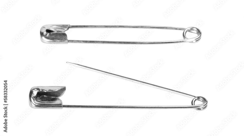 Close-up of safety pins Close-up of safety pins