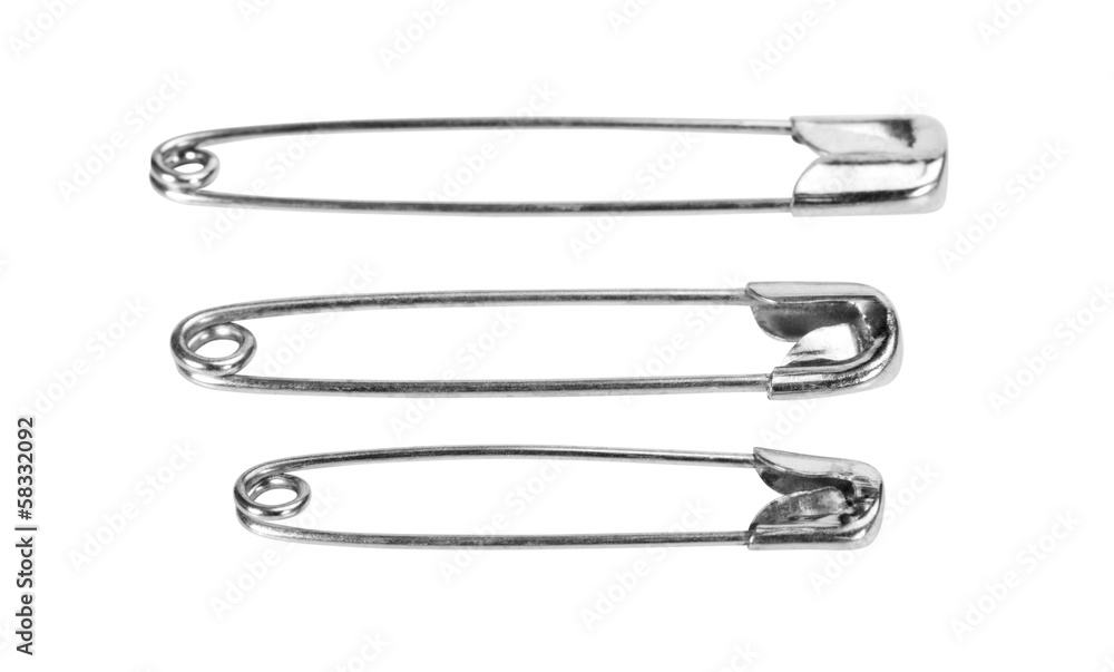 Close-up of safety pins Close-up of safety pins