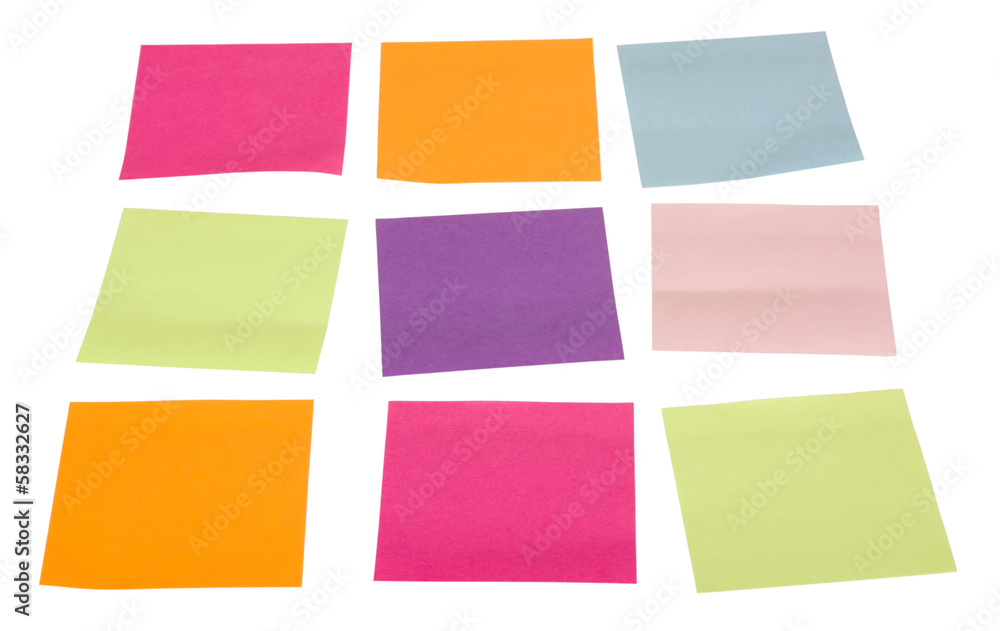 Adhesive notes on a white background Adhesive notes on a white background