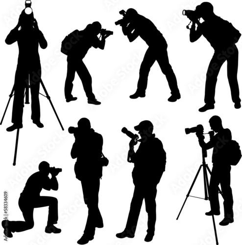 photographer silhouettes - vector 3