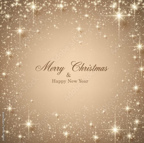 Christmas beige starry background.