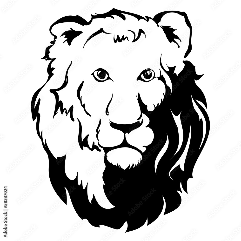 Obraz premium Lion Head Icon, tattoo , vector llustration