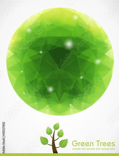 Green Tree with Polygon