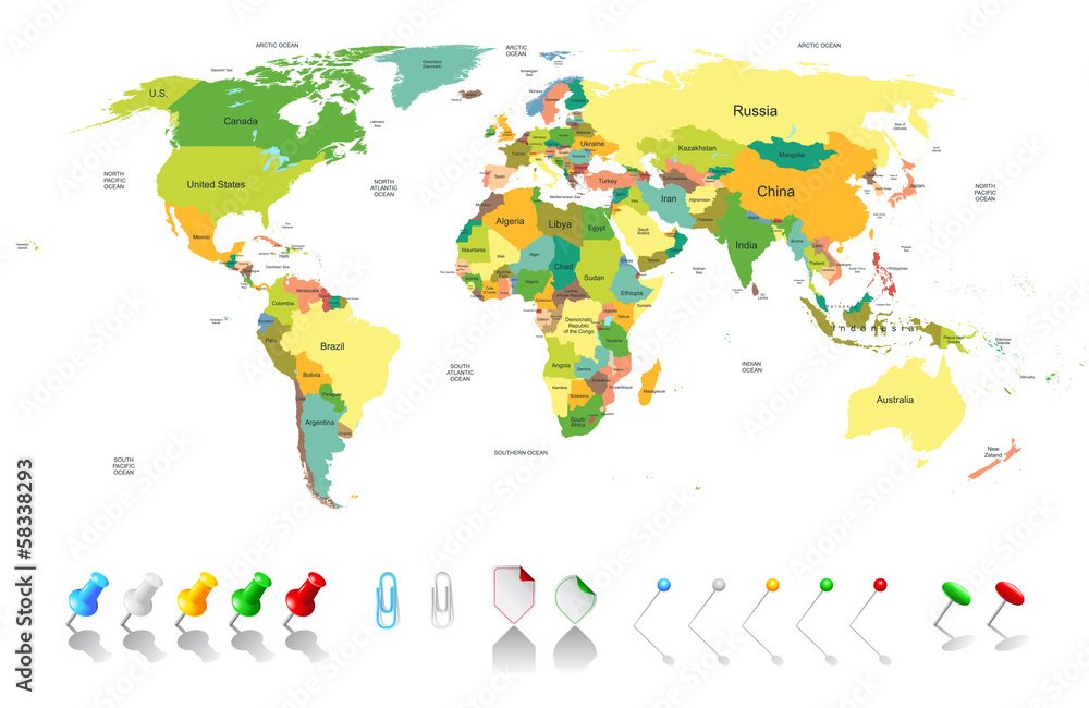 Political world map Political world map