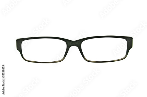 Black eyeglasses frames isolated on pure white